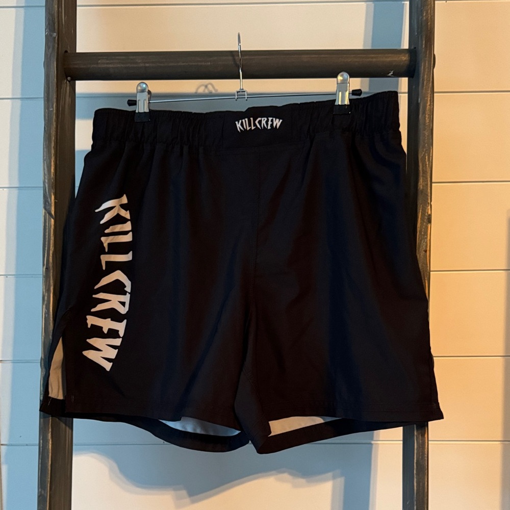 Kill Crew Black Women's Athletic Shorts with White Logo